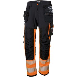 HELLY HANSEN highvis stretch riipputaskuhousut  ICU tum.harmaa/huom.-oranssi